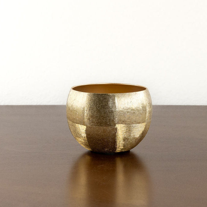Brushed Gold Round Pot