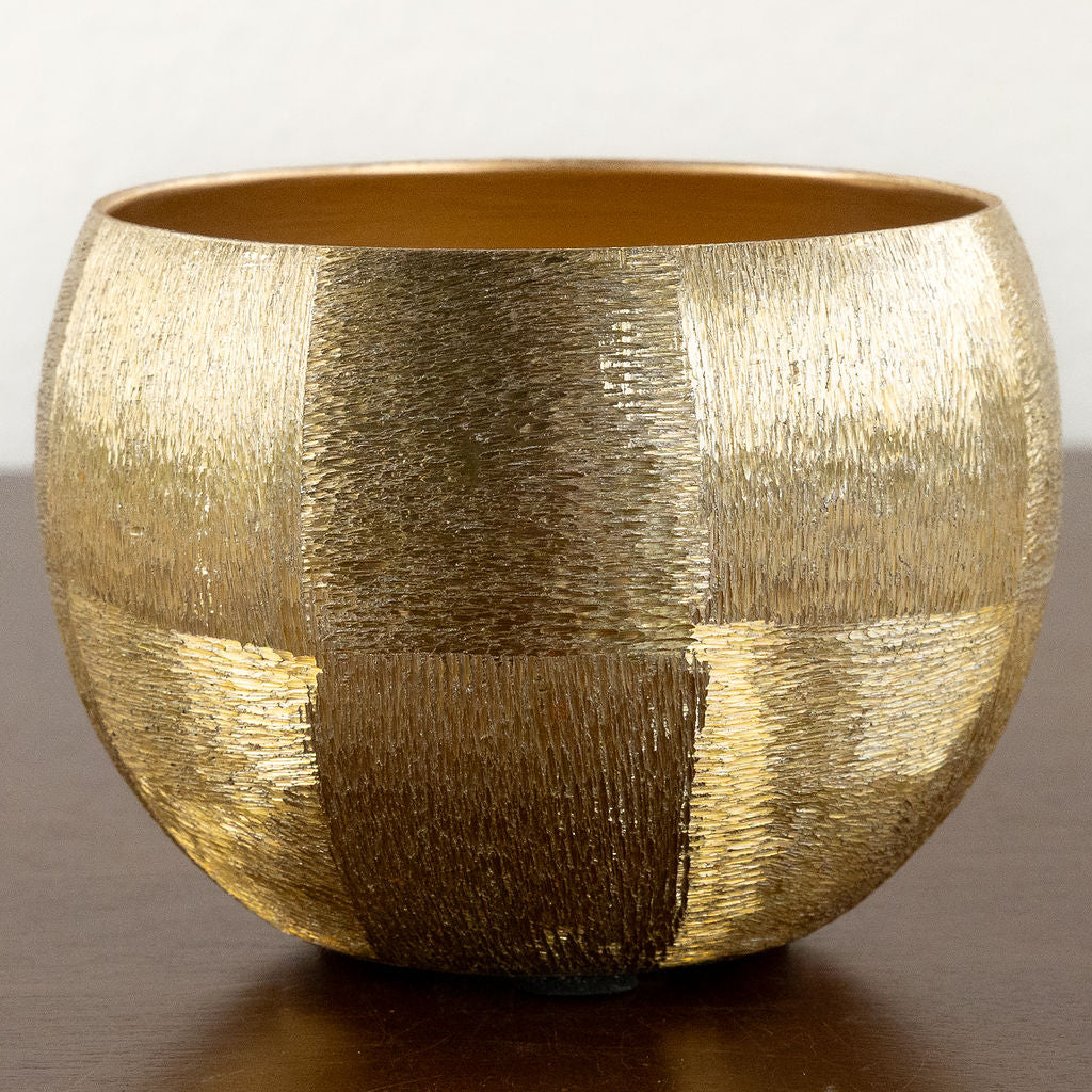 Brushed Gold Round Pot