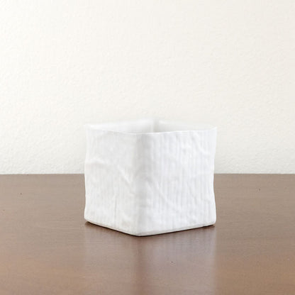 Square White Ceramic Pot