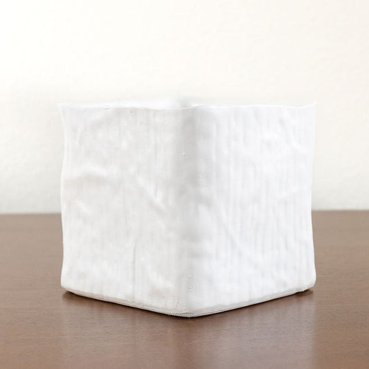 Square White Ceramic Pot
