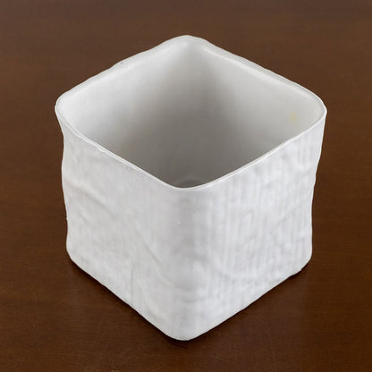 Square White Ceramic Pot