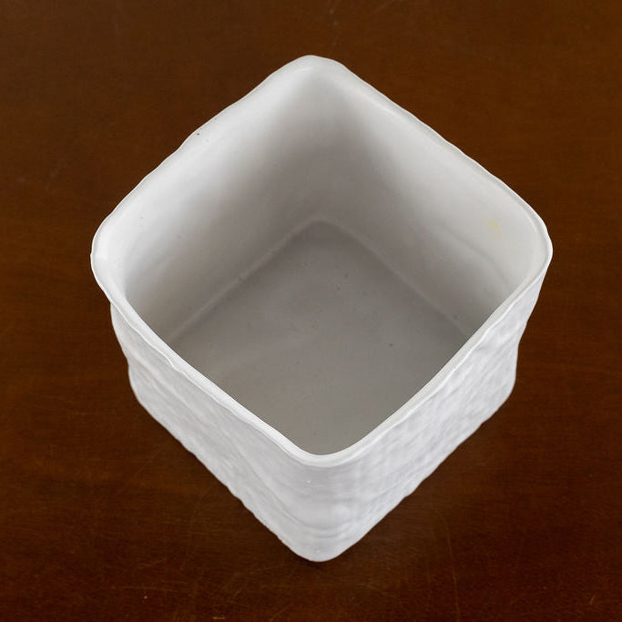 Square White Ceramic Pot